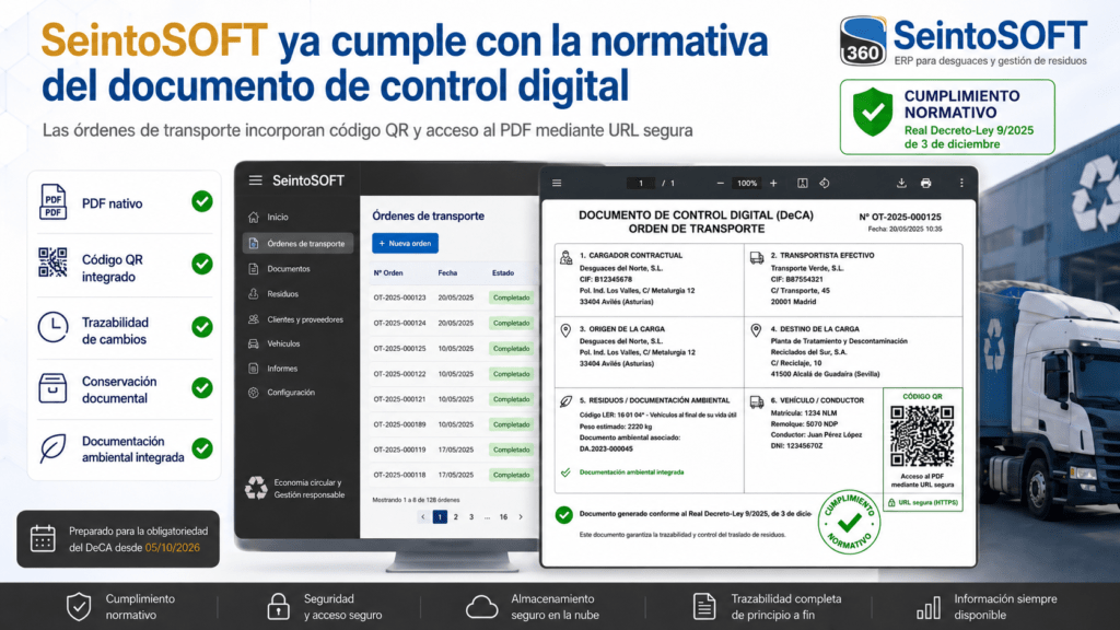 Seintosoft ya cumple con la normativa del documento de control digital DeCA